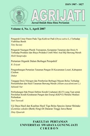 Agrijati Jurnal Ilmiah Ilmu-Ilmu Pertanian