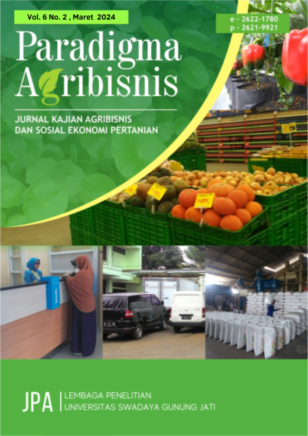 					View Vol. 6 No. 2 (2024): Paradigma Agribisnis
				